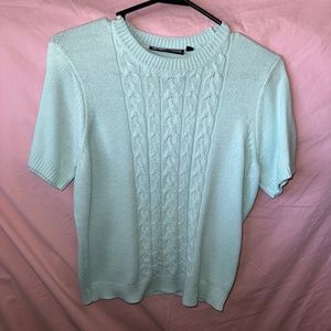 Knitted blouse light blue vintage Oakley S